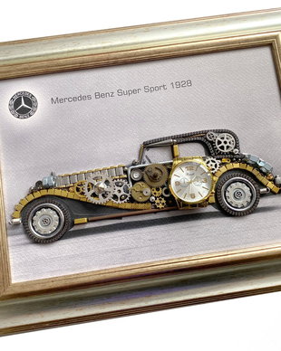 Mercedes Benz Super Sport 1928 Cod M 646・Steampunk Car・Decor Vintage・Cadouri personalizate・Cadouri de lux