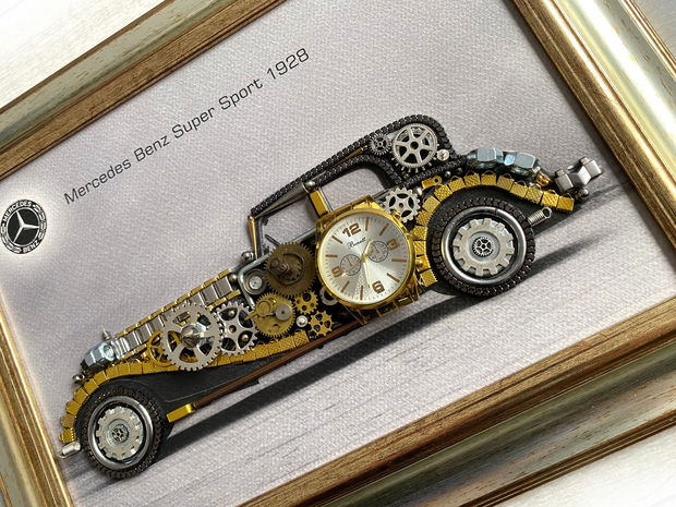 Mercedes Benz Super Sport 1928 Cod M 646・Steampunk Car・Decor Vintage・Cadouri personalizate・Cadouri de lux