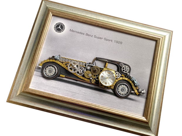 Mercedes Benz Super Sport 1928 Cod M 646・Steampunk Car・Decor Vintage・Cadouri personalizate・Cadouri de lux