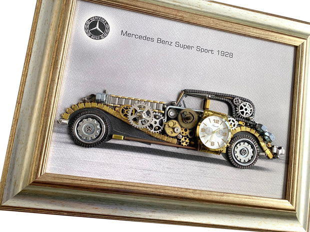 Mercedes Benz Super Sport 1928 Cod M 646・Steampunk Car・Decor Vintage・Cadouri personalizate・Cadouri de lux