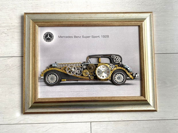 Mercedes Benz Super Sport 1928 Cod M 646・Steampunk Car・Decor Vintage・Cadouri personalizate・Cadouri de lux