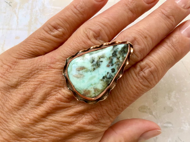 Inel cupru & Larimar