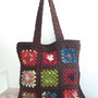 Sacoșă tote bag shopper crosetata manual captusit