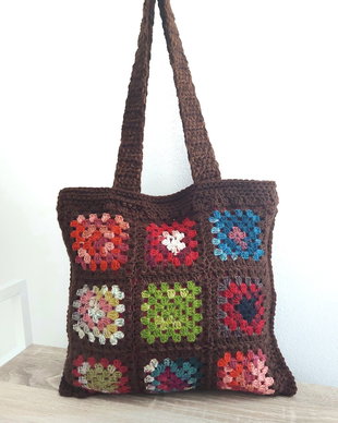 Sacoșă tote bag shopper crosetata manual captusit