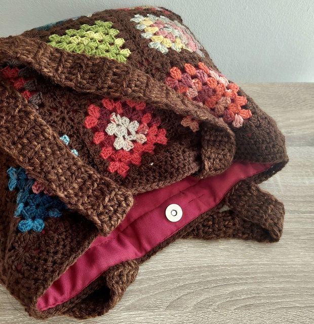 Sacoșă tote bag shopper crosetata manual captusit