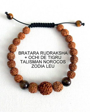 Bratara RUDRAKSHA+OCHIdeTIGRU*Zodia Leu*Talisman norocos