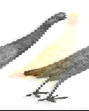 Potarniche-statueta din bronz pictat