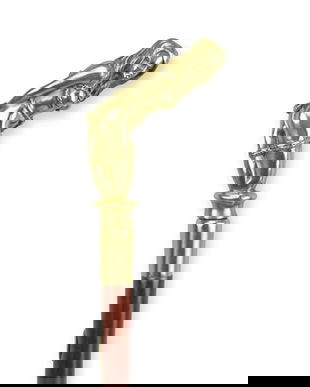 Baston din lemn mahon cu maner femeie nud