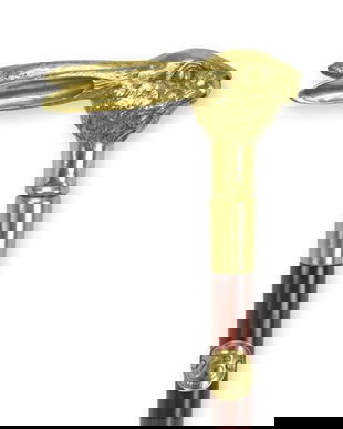 Baston din lemn mahon cu maner iepuras