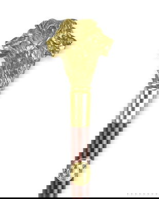 Baston din lemn mahon cu cap de leu