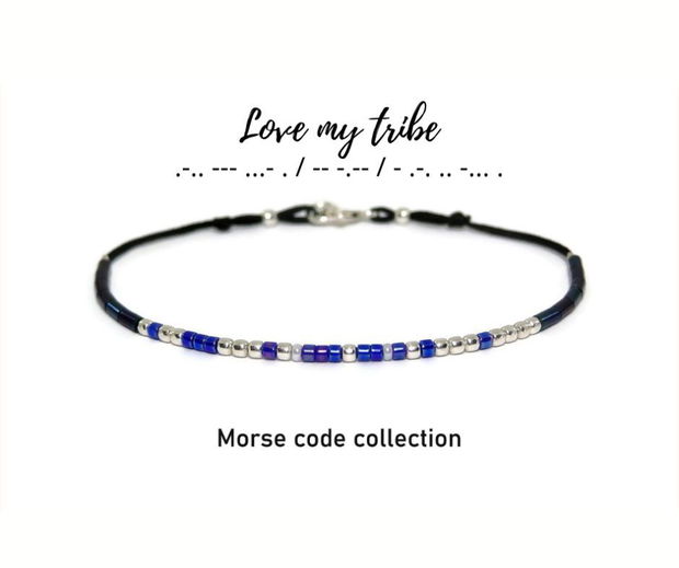 Bratara cod morse "Love my tribe" - Bratari personalizate