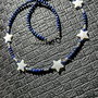 Colier argint lapis lazuli sidef stele minimalist boho chic trendy - Transport gratuit