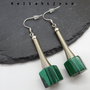 Cercei handmade statement malachit (cod1047)