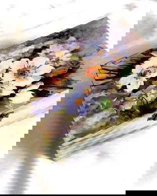 cutie lemn cu model floral 46336