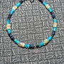 Bratara argint opal de foc etiopian galben albastru negru charm argint minimalista boho chic trendy - Transport gratuit