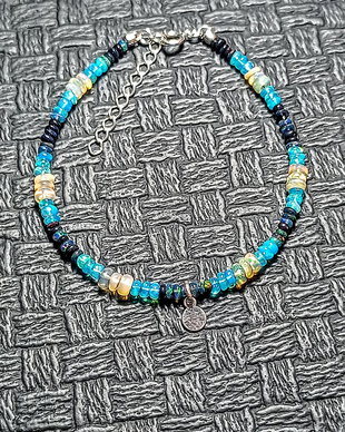 Bratara argint opal de foc etiopian galben albastru negru charm argint minimalista boho chic trendy - Transport gratuit