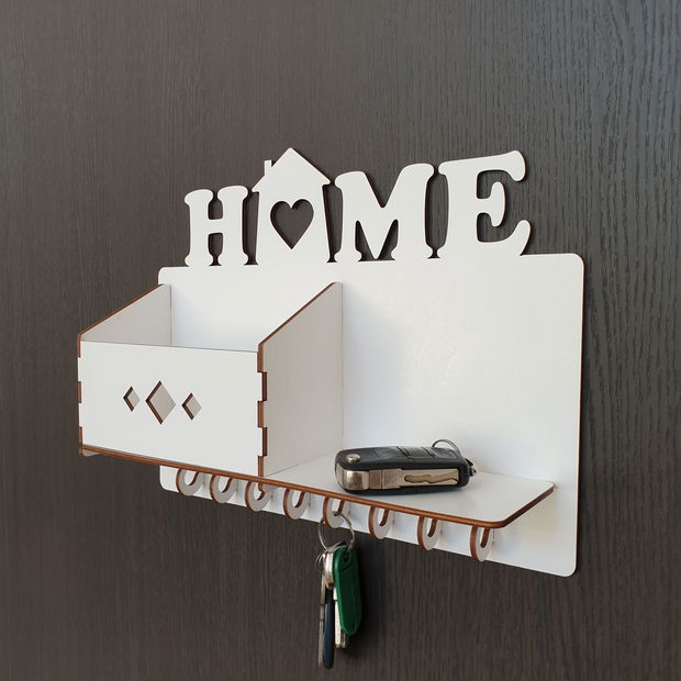 Suport pentru chei Home Alb 30 x 23 x 7 cm