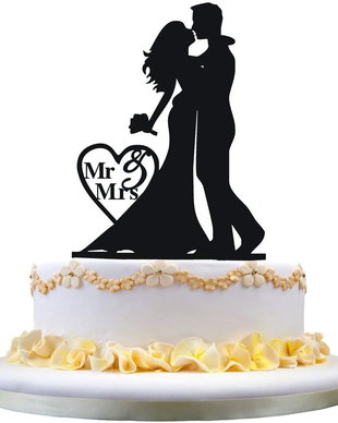 Decoratiune pentru tort, topper tort de nunta 230x120x3mm