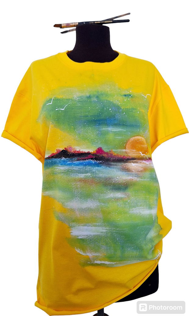 Tricou  pictat" Summer"