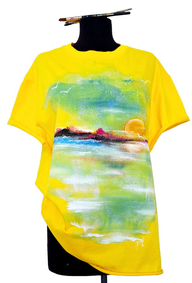 Tricou  pictat" Summer"