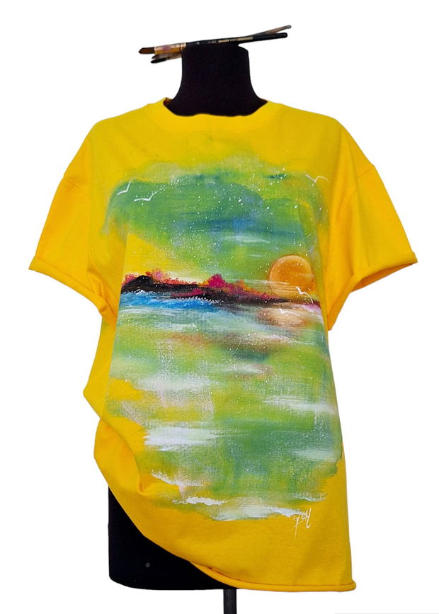 Tricou  pictat" Summer"