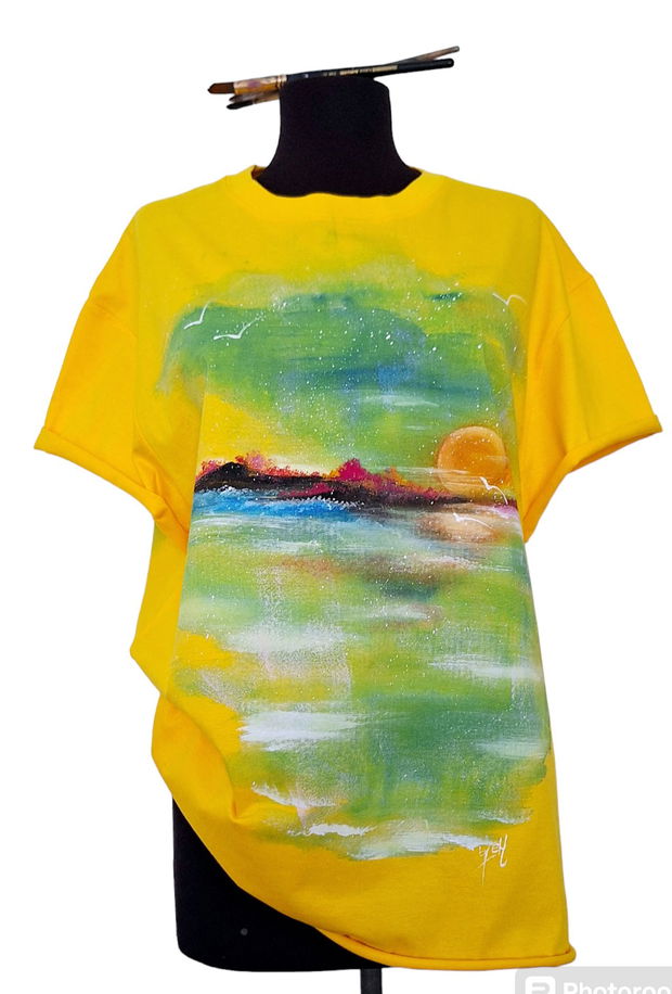 Tricou  pictat" Summer"