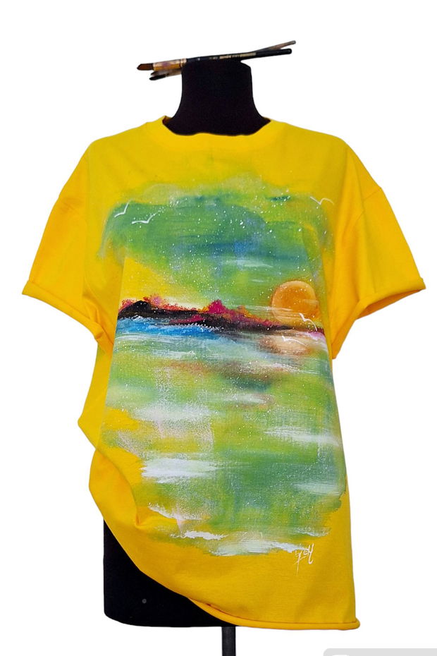 Tricou  pictat" Summer"