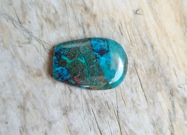 Cabochon azurit in crisocola, 25x18x6 mm