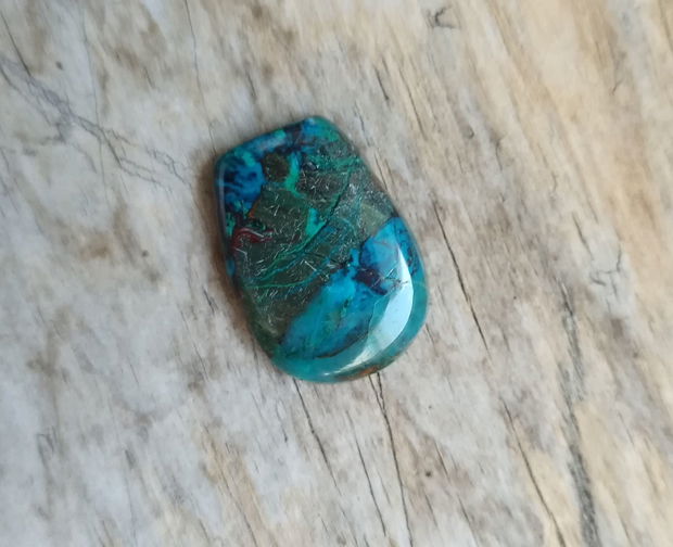 Cabochon azurit in crisocola, 25x18x6 mm