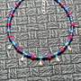 Bratara argint lapis lazuli coral turcoaz reconstruit heishi disc charm argint minimalista boho chic trendy - Transport gratuit