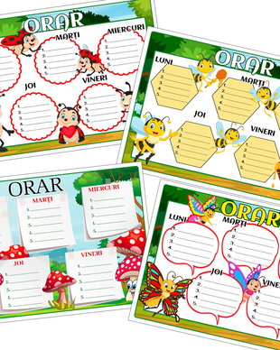 Orare scolare personalizate cu mascota clasei