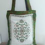 Sacoșă tote bag shopper verde captusit
