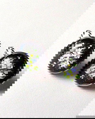 cercei cu sticla cu motiv floral 45892