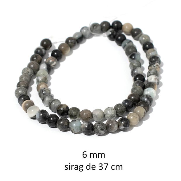 Sirag Black Amazonite, calitate, B/C, 6mm, CD-266