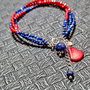Bratara X3 argint lapis lazuli coral charm boho chic trendy - Transport gratuit