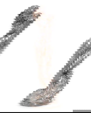 Eva-statueta din bronz cu un soclu din marmura