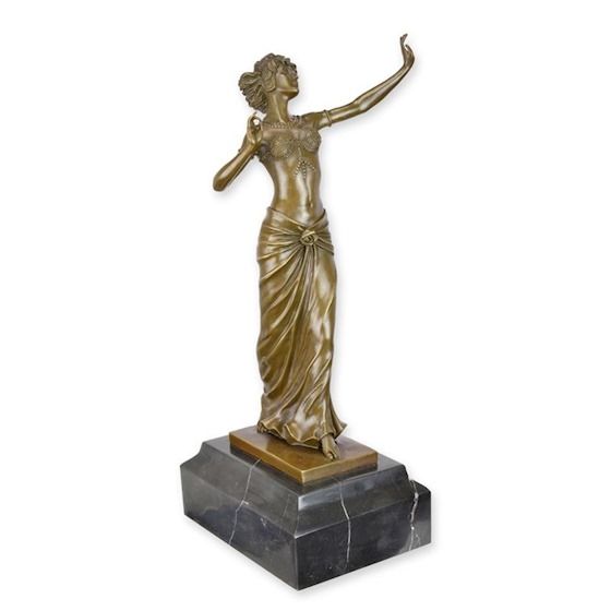 Dansatoarea Salome-statueta din bronz pe un soclu din marmura