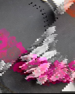 Colier handmade statement -floral - foamiran (cod1048)