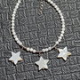 Bratara argint piatra lunii sidef stea charm minimalista boho chic trendy - Transport gratuit
