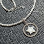 Colier argint piatra lunii medalion argint stea sidef minimalist boho chic trendy - Transport gratuit