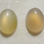 (2 bucati) Cabochon agata galben-pal-degrade aprox 25x18x9 mm