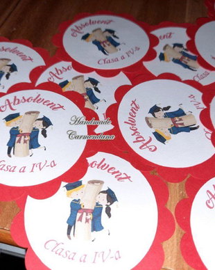 Ecuson absolventi / brosa sfarsit an scolar  / inceput de an scoalrsupererou