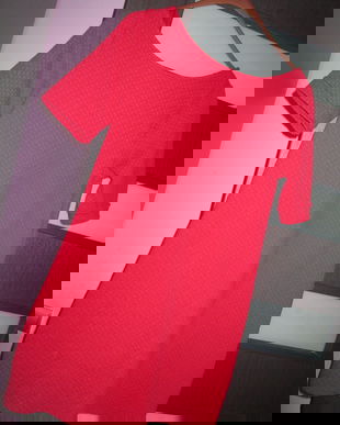 rochie rosie bumbac vara Yessica S/M