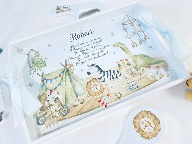 Set aniversar personalizat 1 anisor - BabyBoy Room - Tavita mot si accesorii