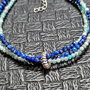 Bratara X3 argint lapis lazuli amazonit minimalista boho chic trendy cadou - Transport gratuit