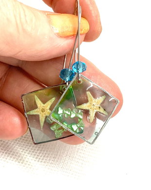 Cercei handmade unicat cu stelute de mare