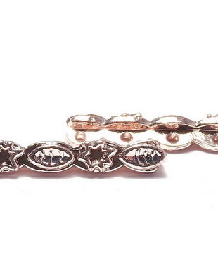 Distantier metalic, rose gold, 7 siruri, 23x3 mm