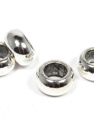 Distantier metalic, argintiu atichizat, 10x5 mm