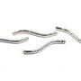 Distantiere din alama, tubulare, ondulate, argintii, 21x1.5 mm