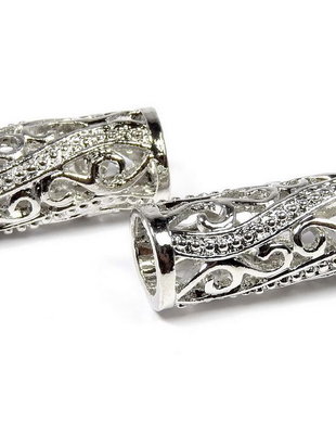 Distantier tubular, platina, 31x11 mm
